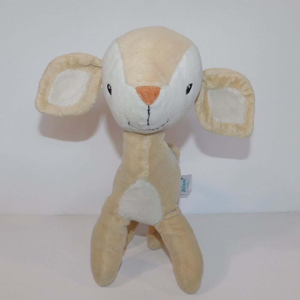 Little Jellycat Fern Fawn Deer w Rattle Chime Plush 10" White Beige Tan Stuffed